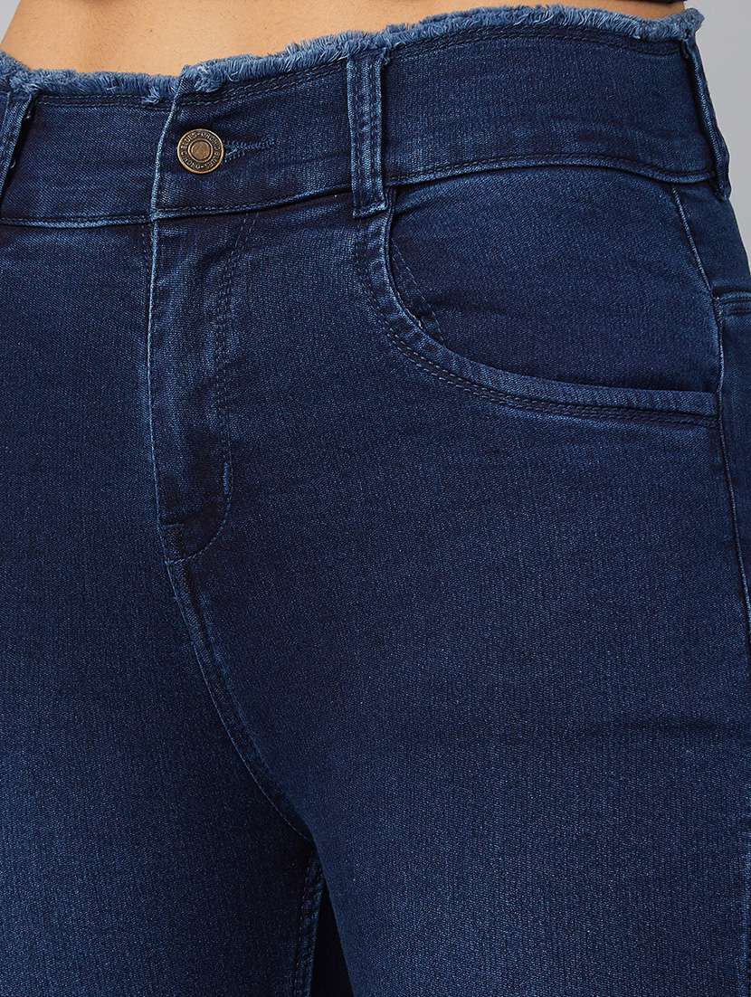 women mid rise solid jeans - 19471054 -  Standard Image - 3