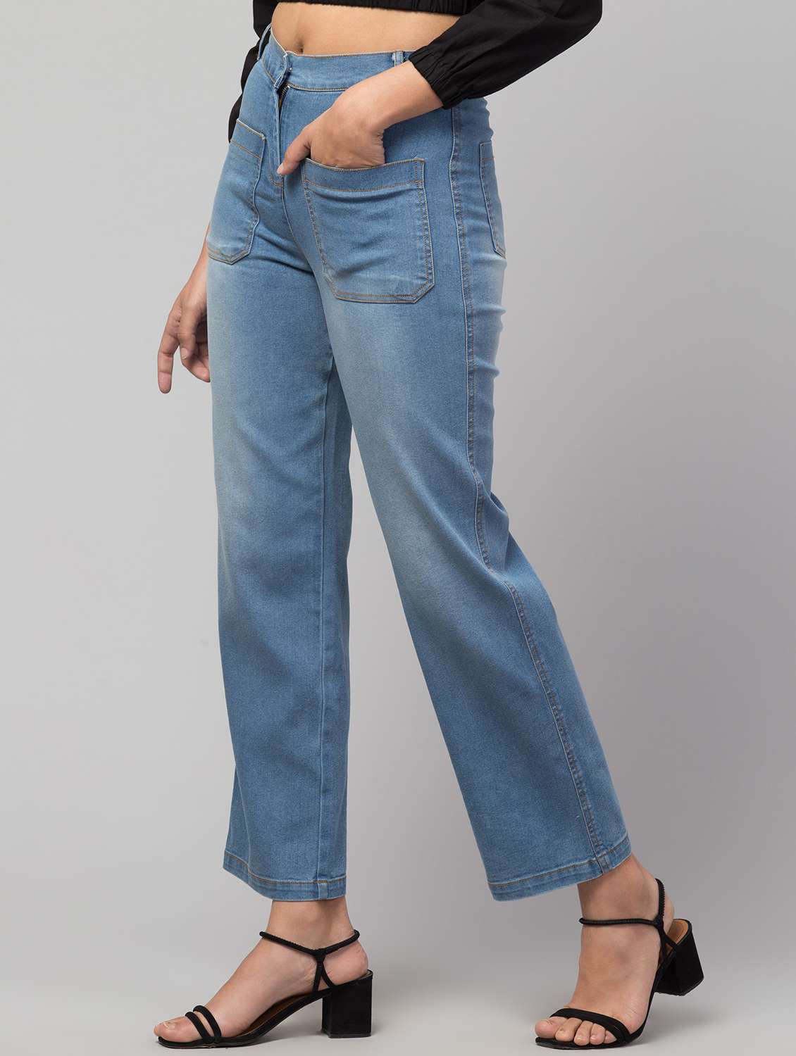women solid high rise jeggings