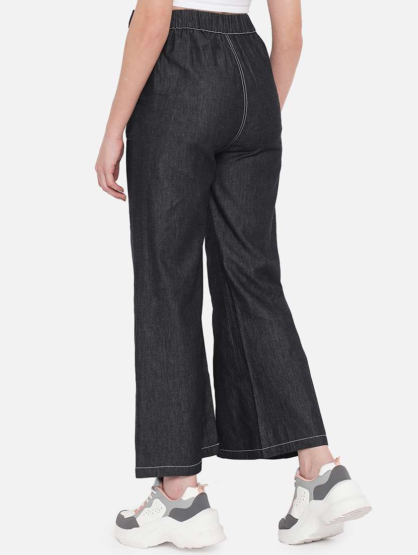 women high rise solid jeans - 19471089 -  Standard Image - 3