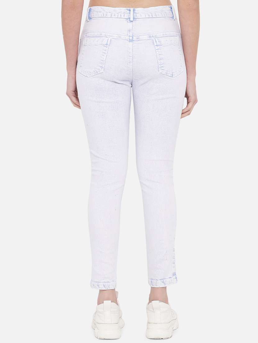 women high rise solid jeans - 19471091 -  Standard Image - 3