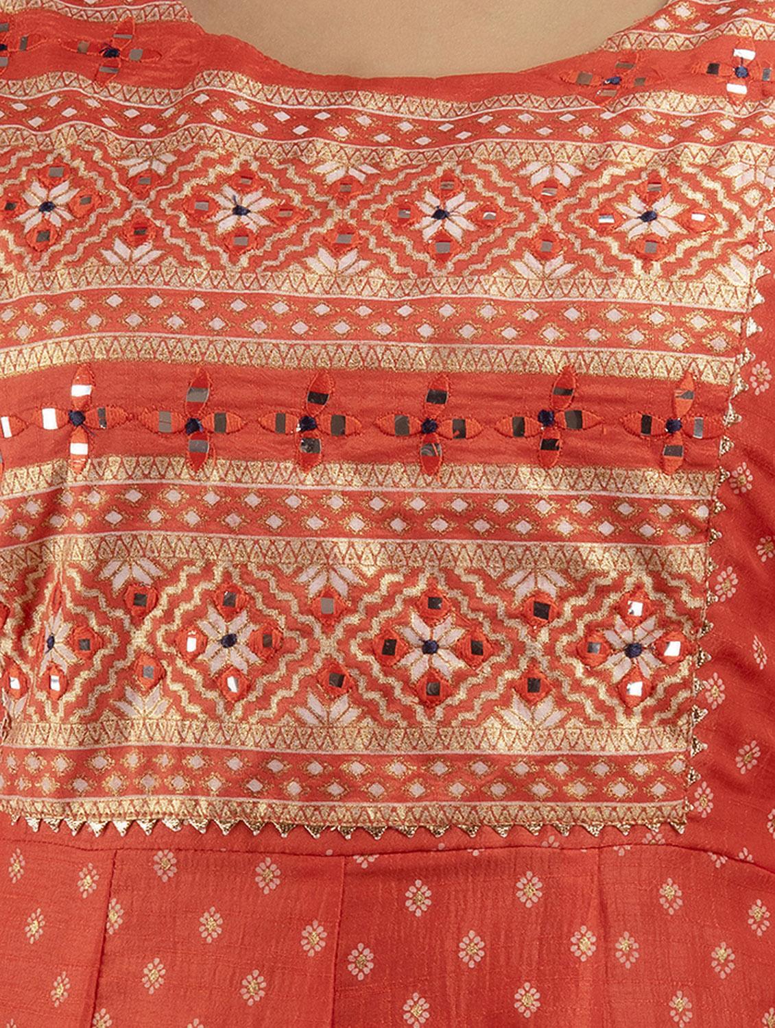 red rayon a-line kurta - 19471421 - Standard Image - 5