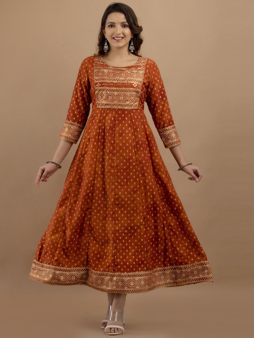 round neck self design anarkali ethnic dress - 19471422 - Zoom Image - 0