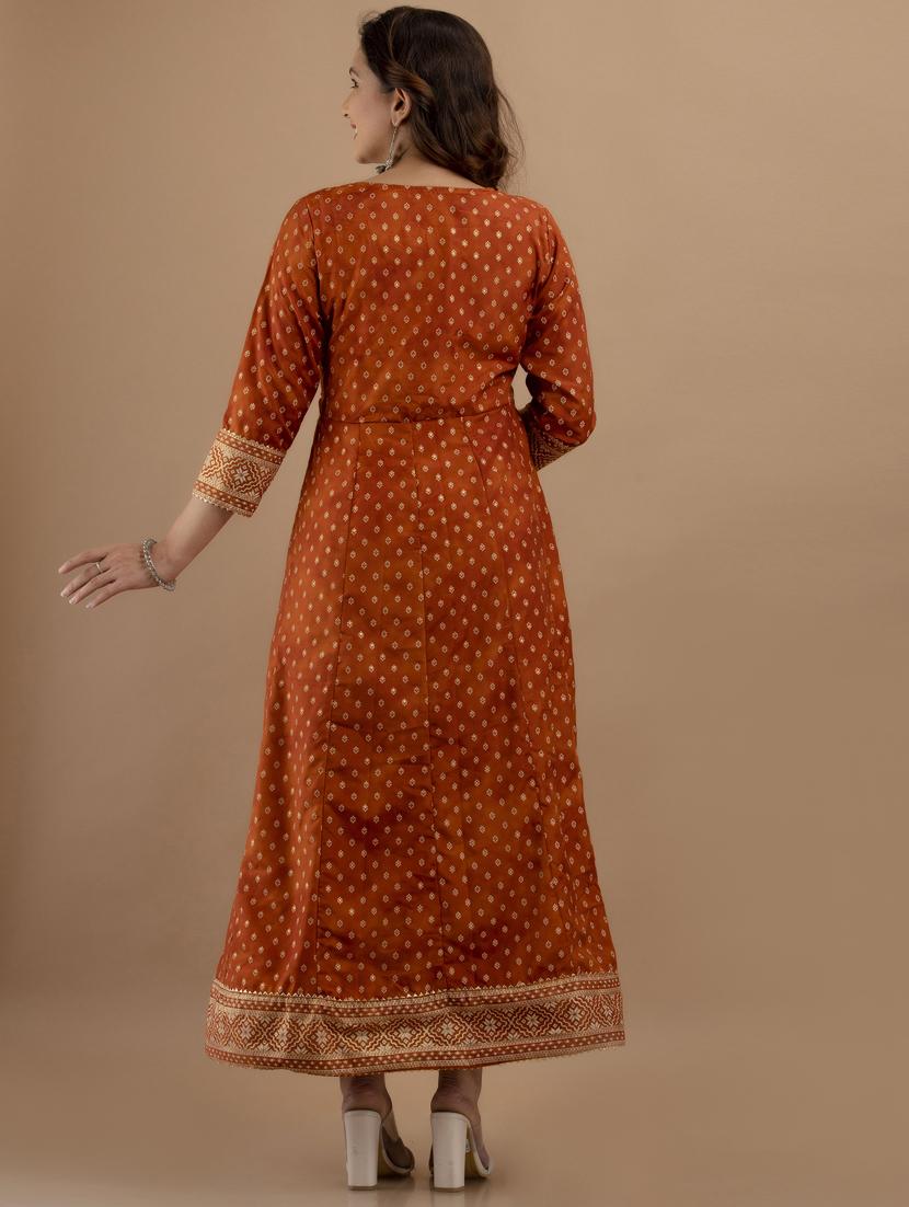 round neck self design anarkali ethnic dress - 19471422 - Standard Image - 3