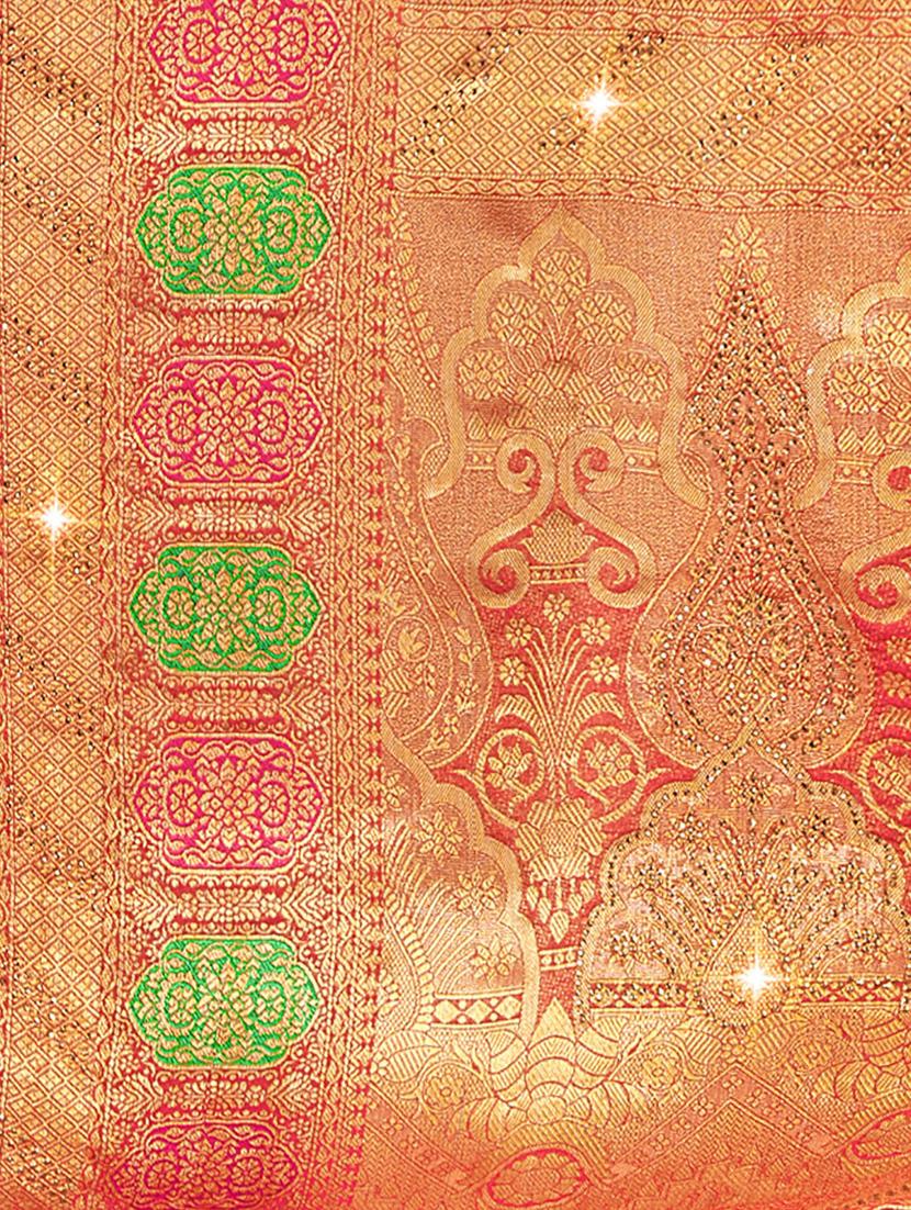 embellished woven saree with blouse - 19471834 - Standard Image - 5