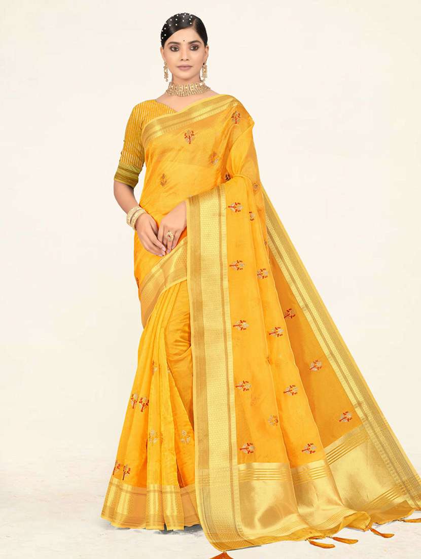 embellished woven saree - 19471854 - Zoom Image - 0