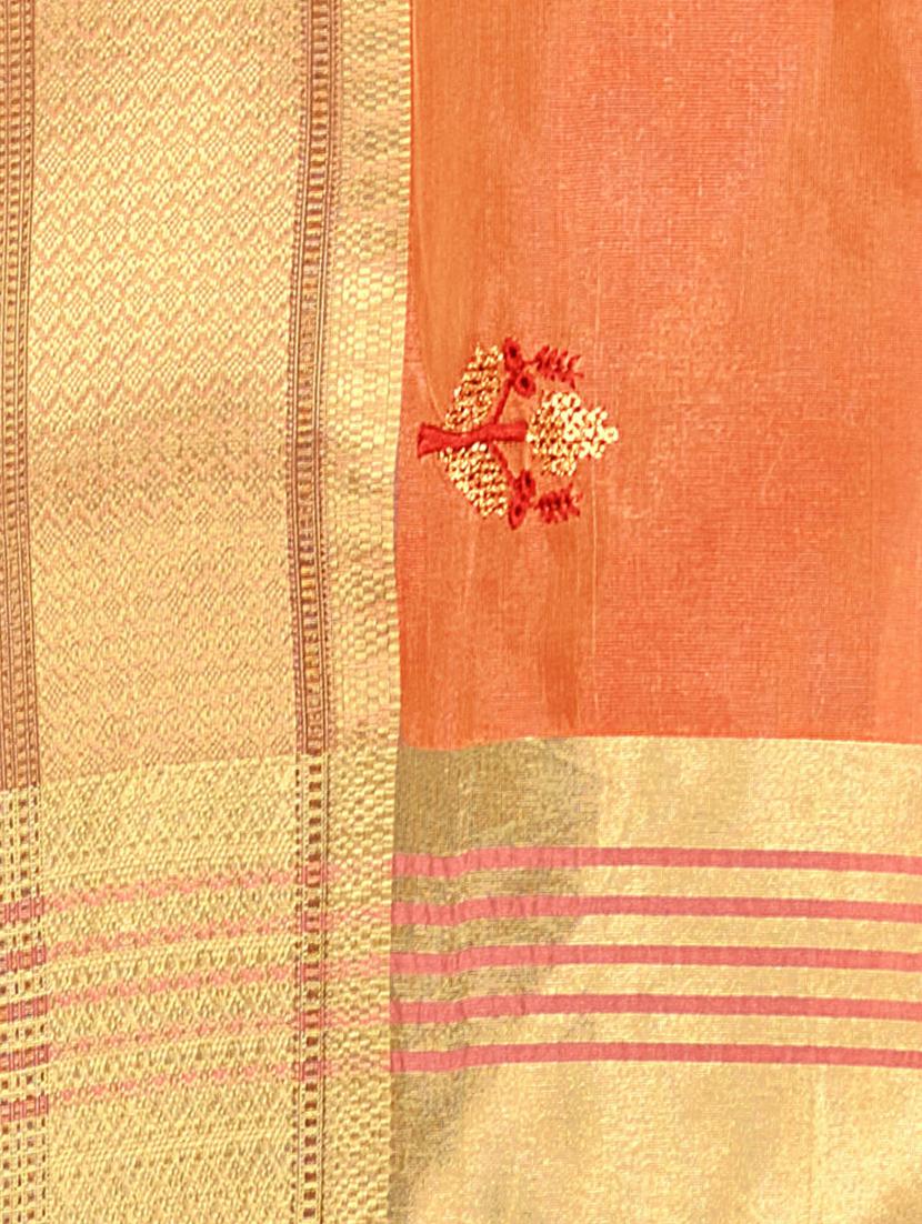 embellished woven saree with blouse - 19471855 - Standard Image - 5