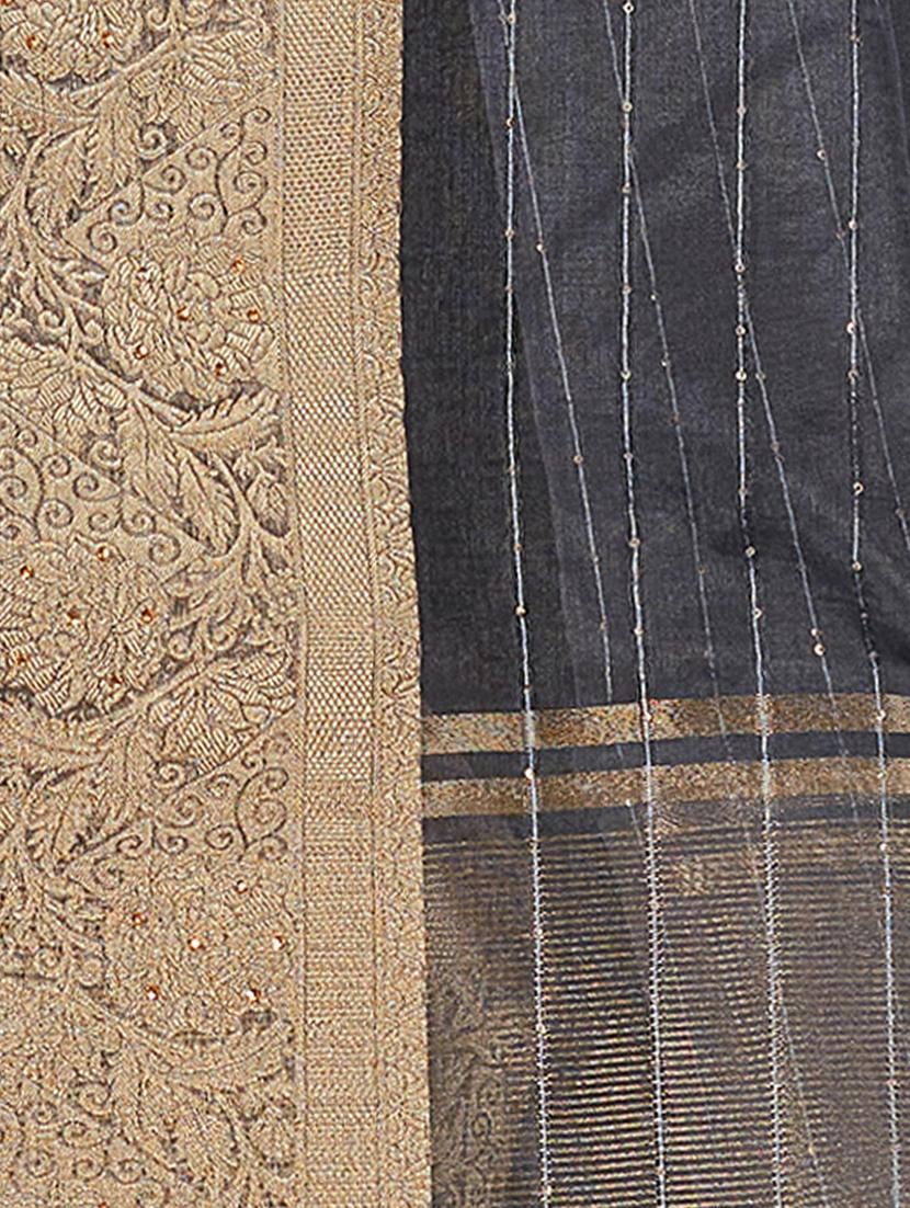 women's bordered grey colored saree - 19471865 - Standard Image - 5