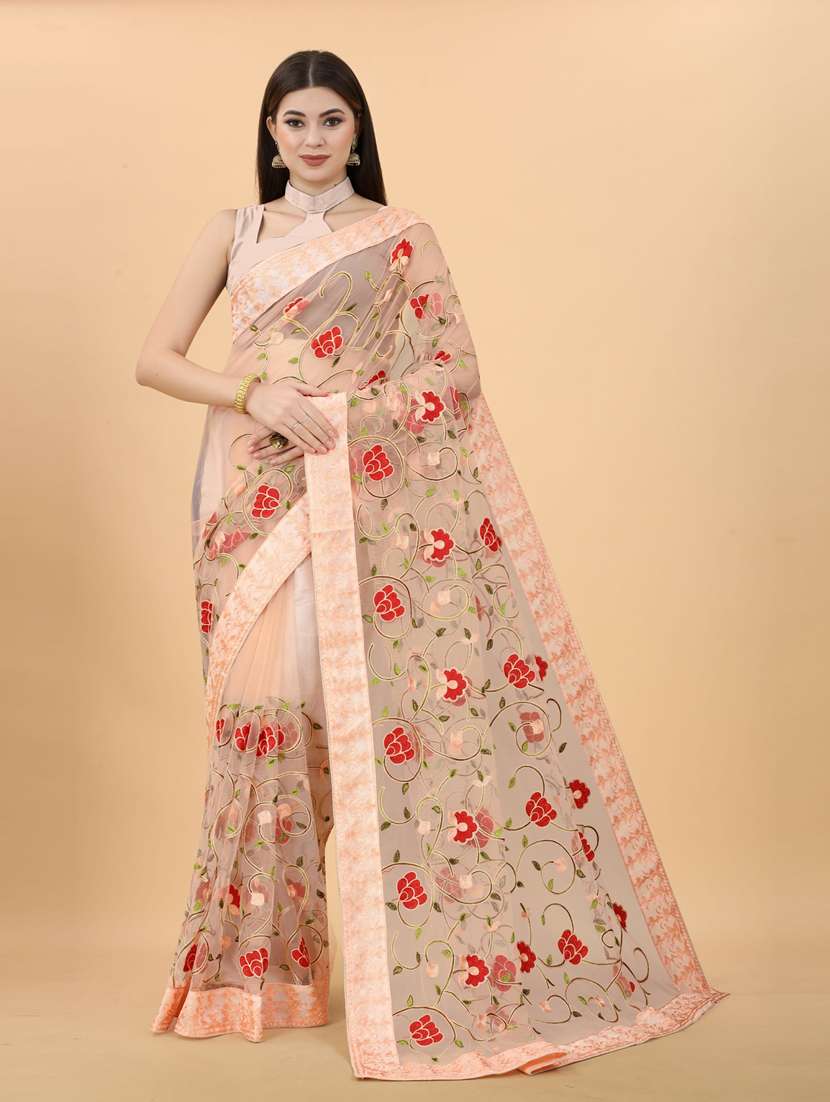 women's embroidered saree with blouse - 19472001 - Zoom Image - 0