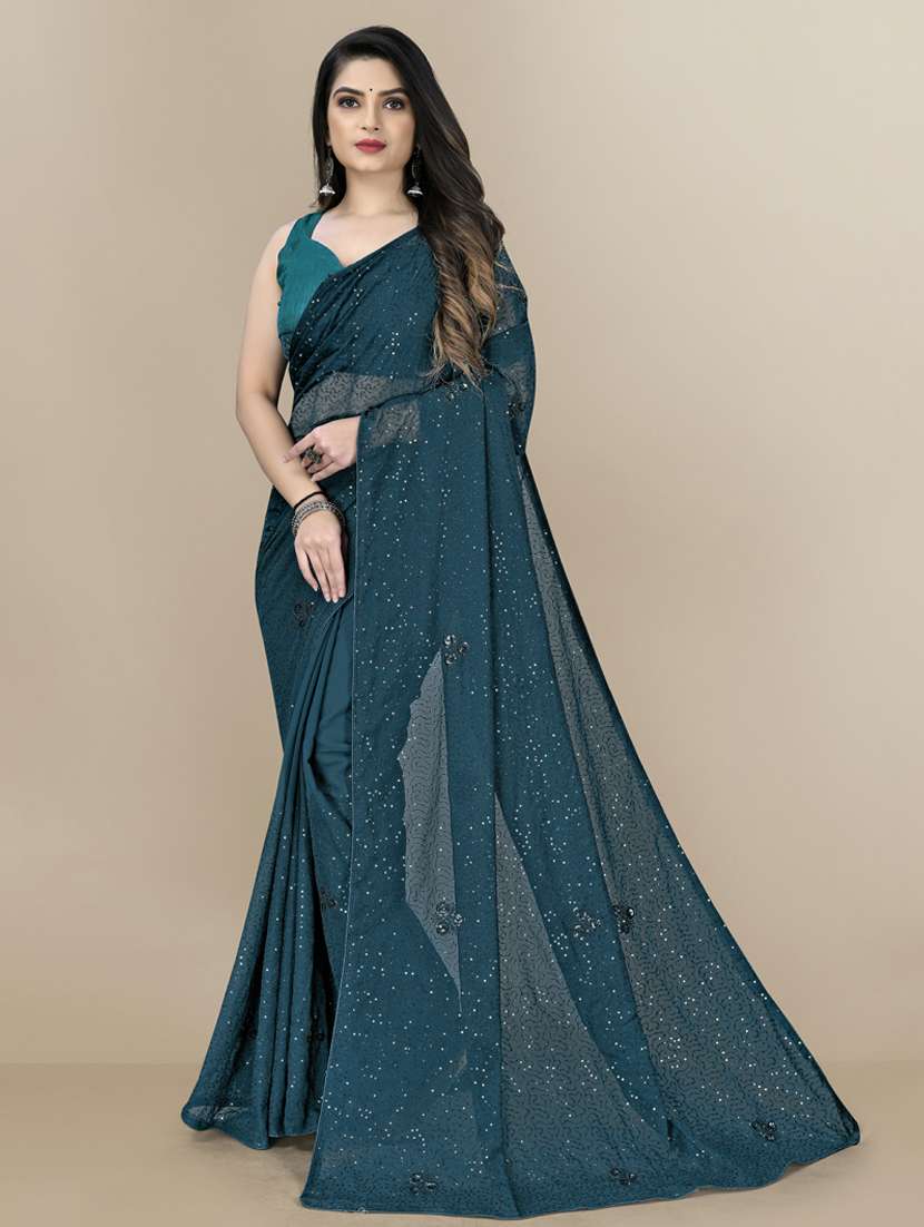 women's embellished saree with blouse