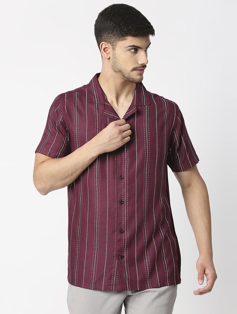 purple rayon casual shirt - 19472776 -  Zoom Image - 0