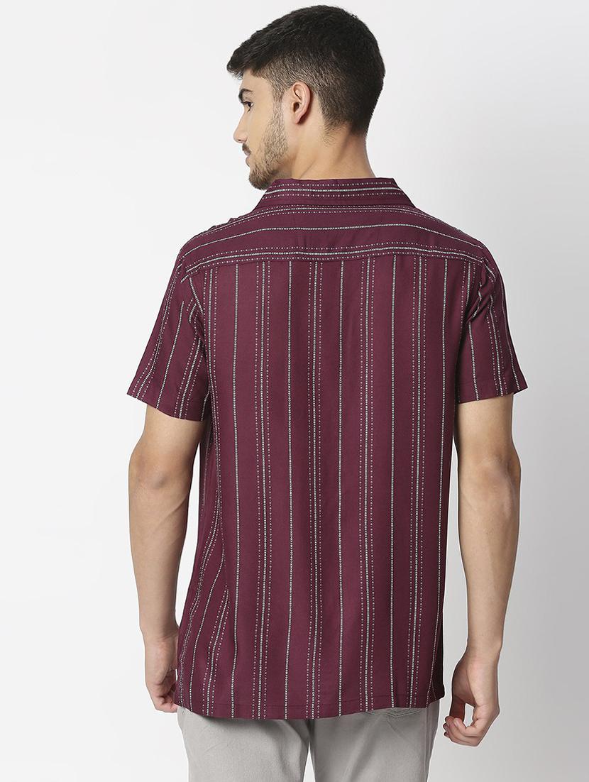 purple rayon casual shirt - 19472776 - Standard Image - 3