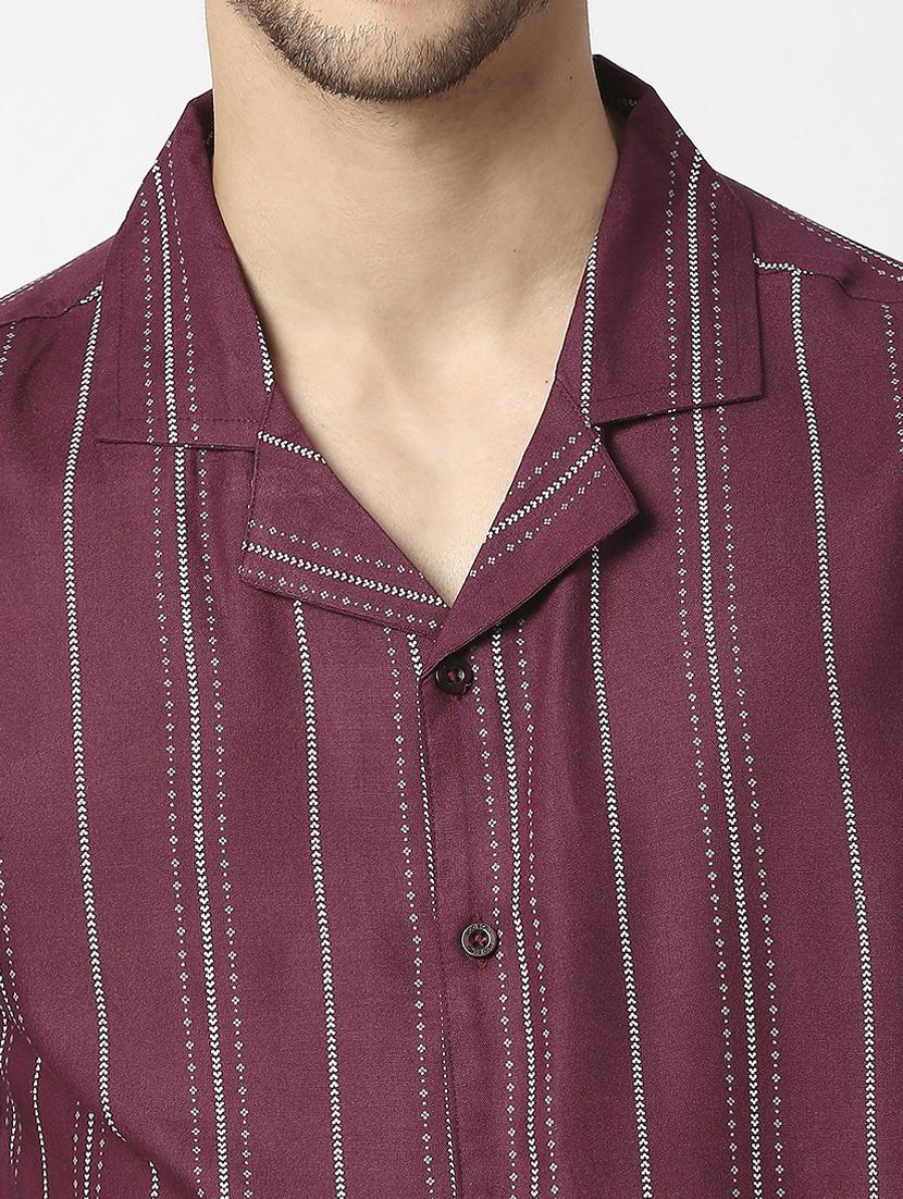 purple rayon casual shirt - 19472776 - Standard Image - 5