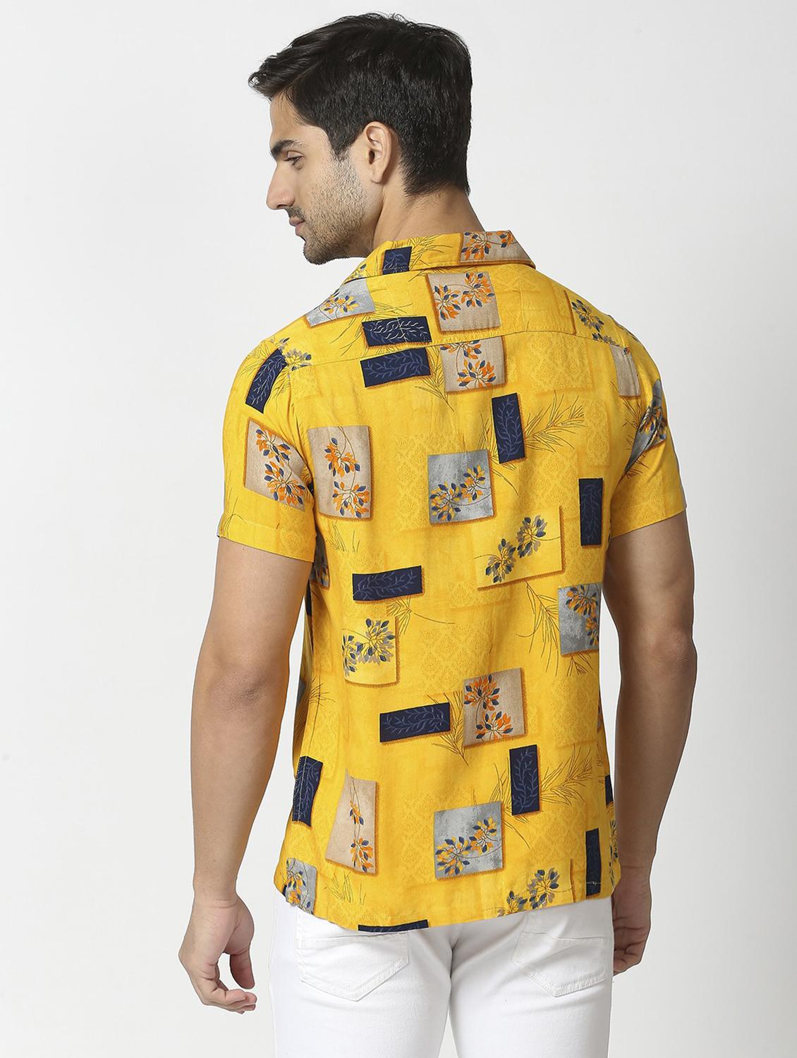 yellow rayon casual shirt - 19472792 - Standard Image - 3