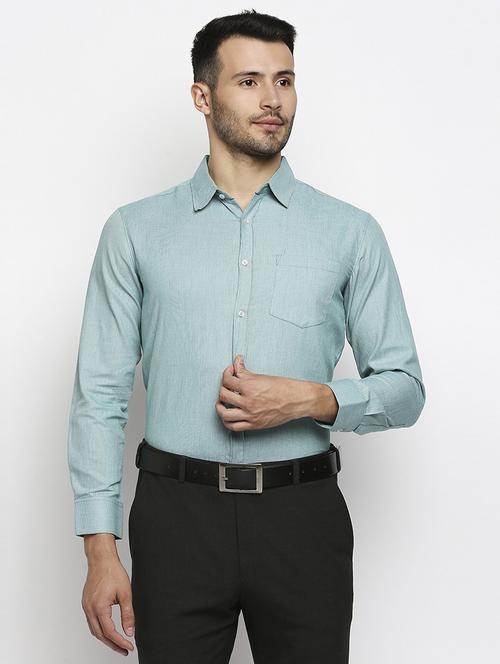 green solid casual shirt - 19472876 -  Standard Image - 0