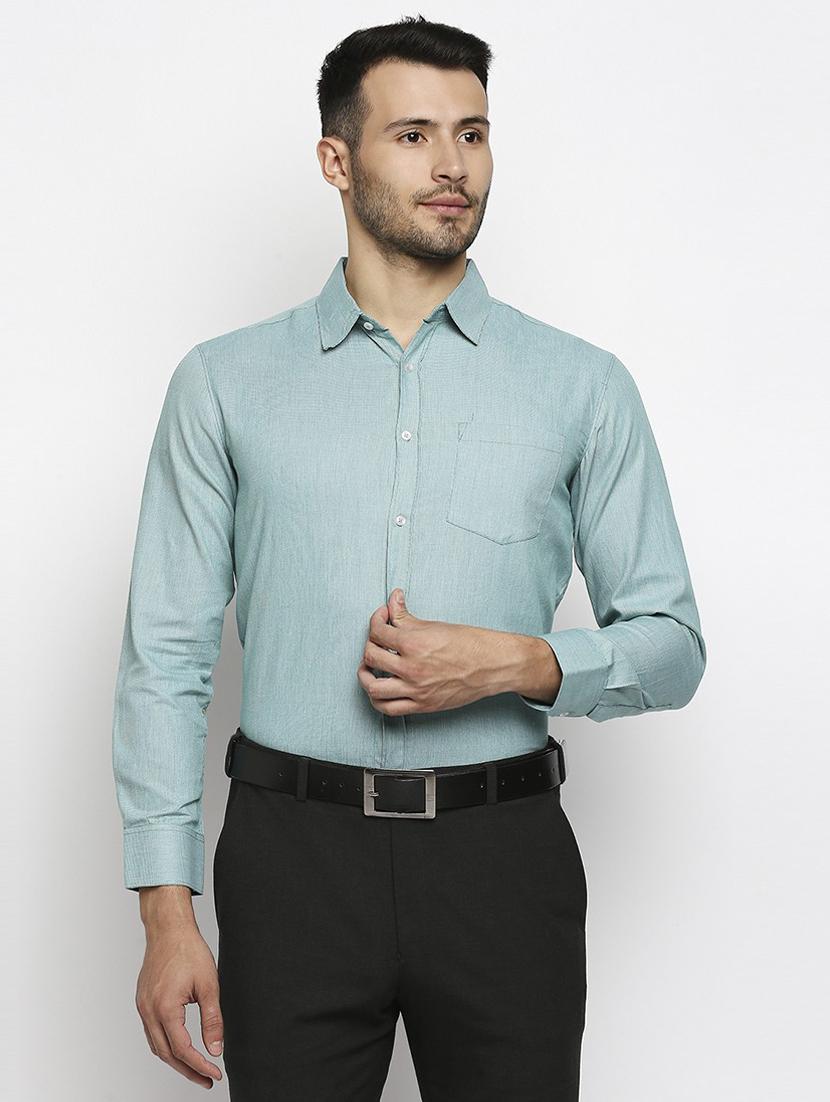 green solid casual shirt - 19472876 -  Zoom Image - 0