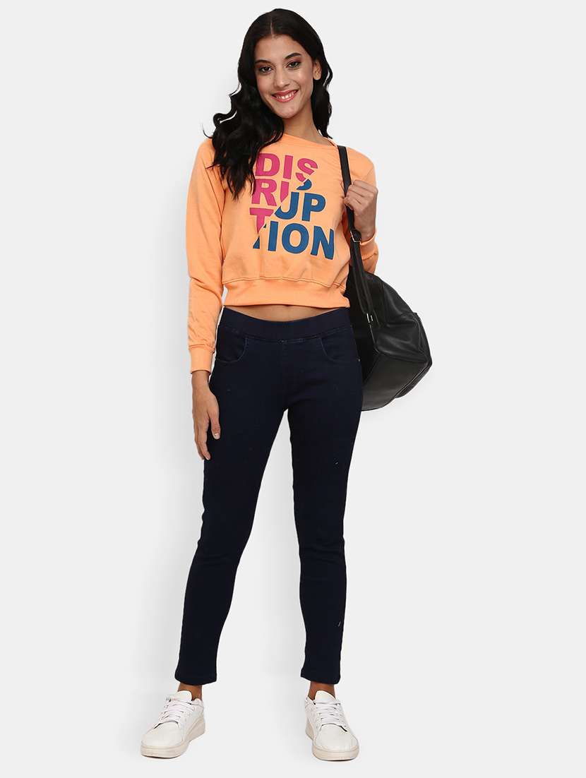 women's chest print sweatshirt - 19472934 -  Standard Image - 3