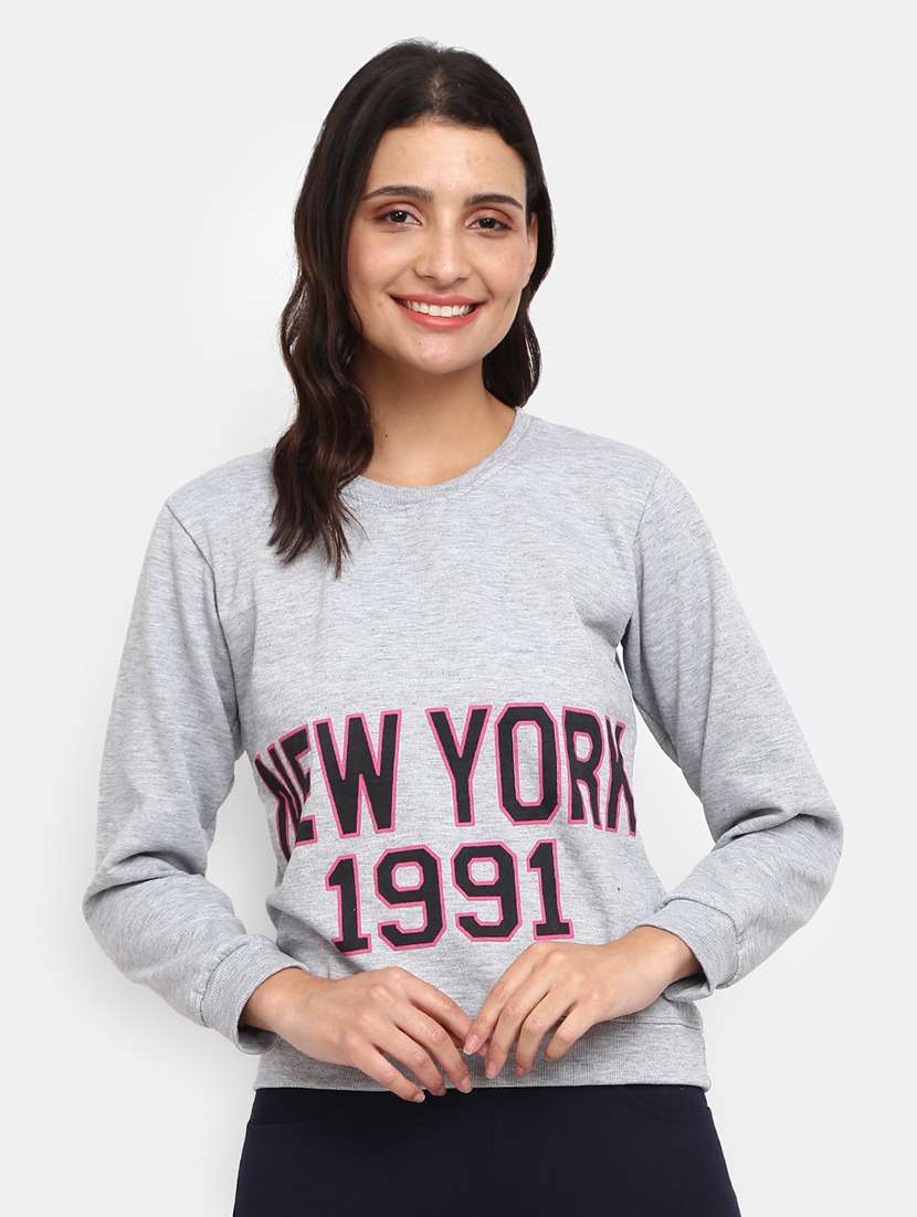 women's front print sweatshirt