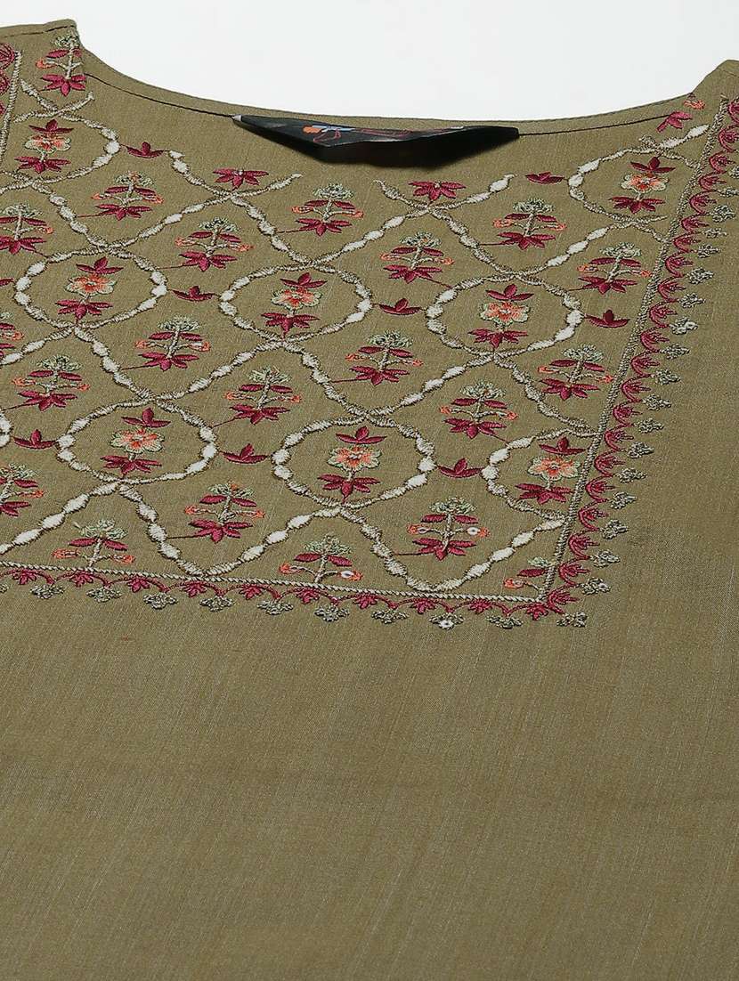 green self design kurta, pant & dupatta set - 19473208 -  Standard Image - 5