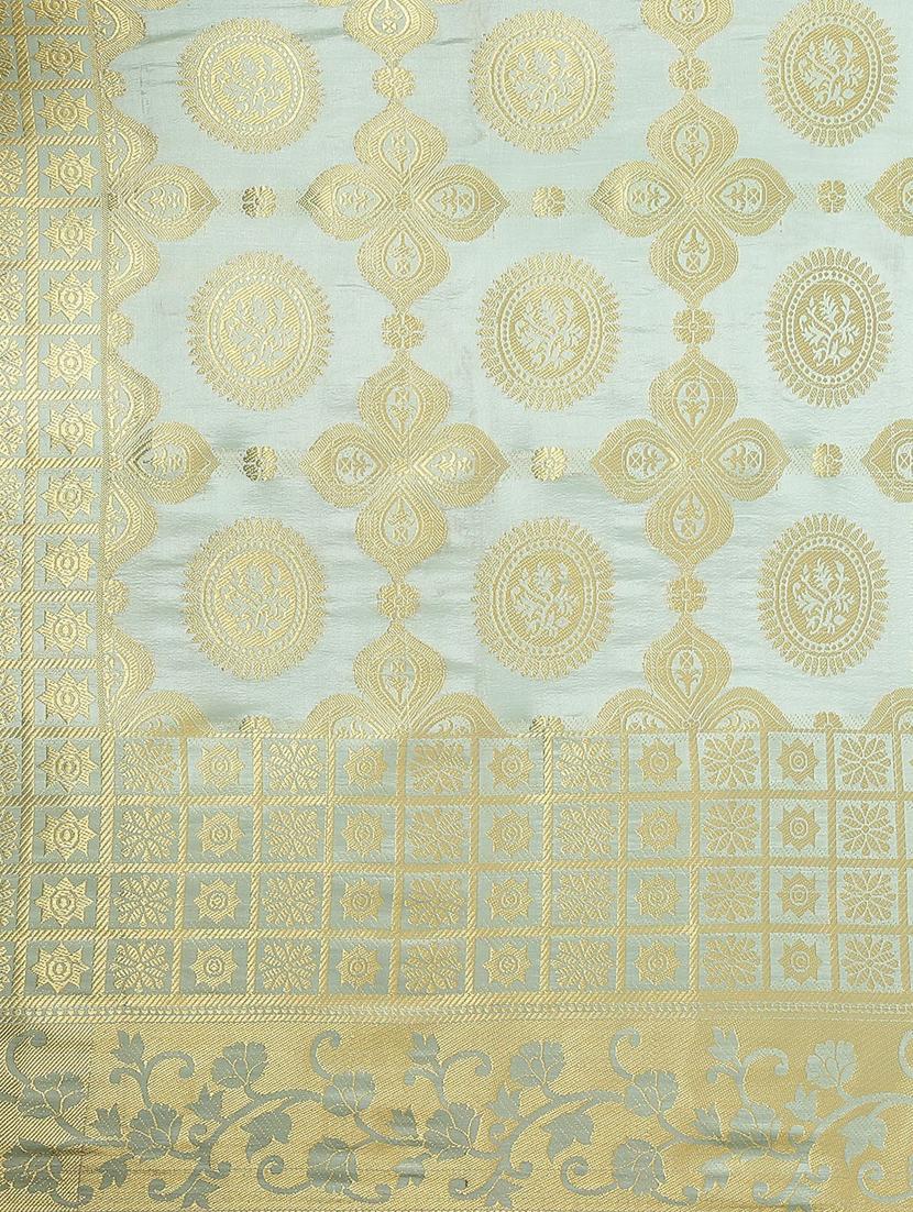 light blue woven saree with blouse - 19473223 - Standard Image - 3