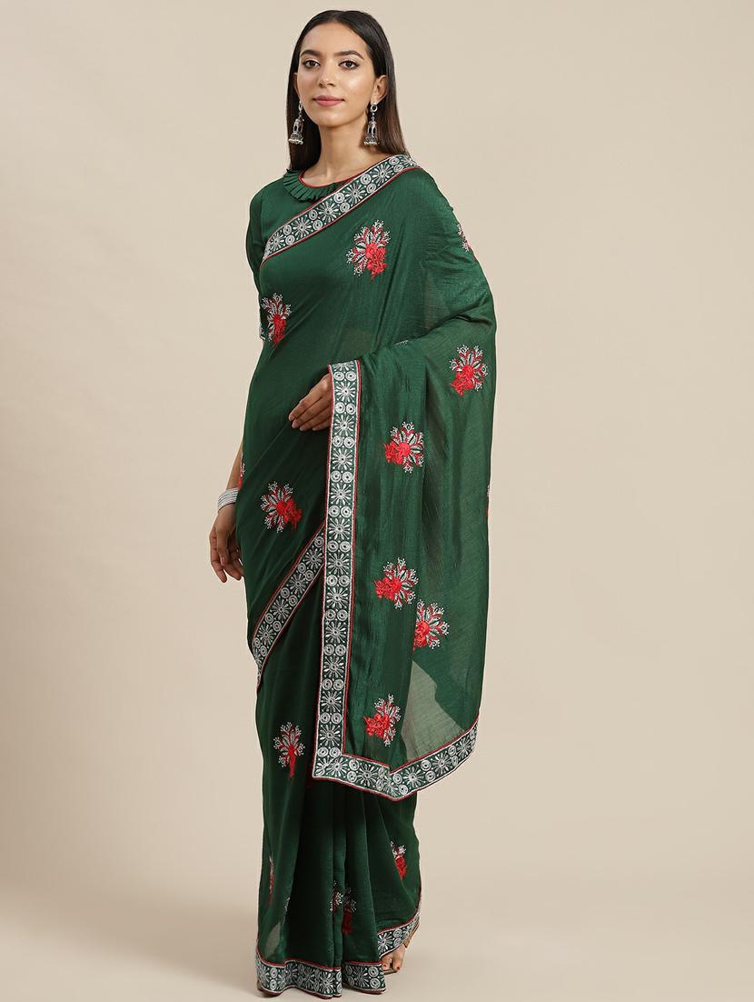women's embroidered saree with blouse - 19473230 -  Zoom Image - 0