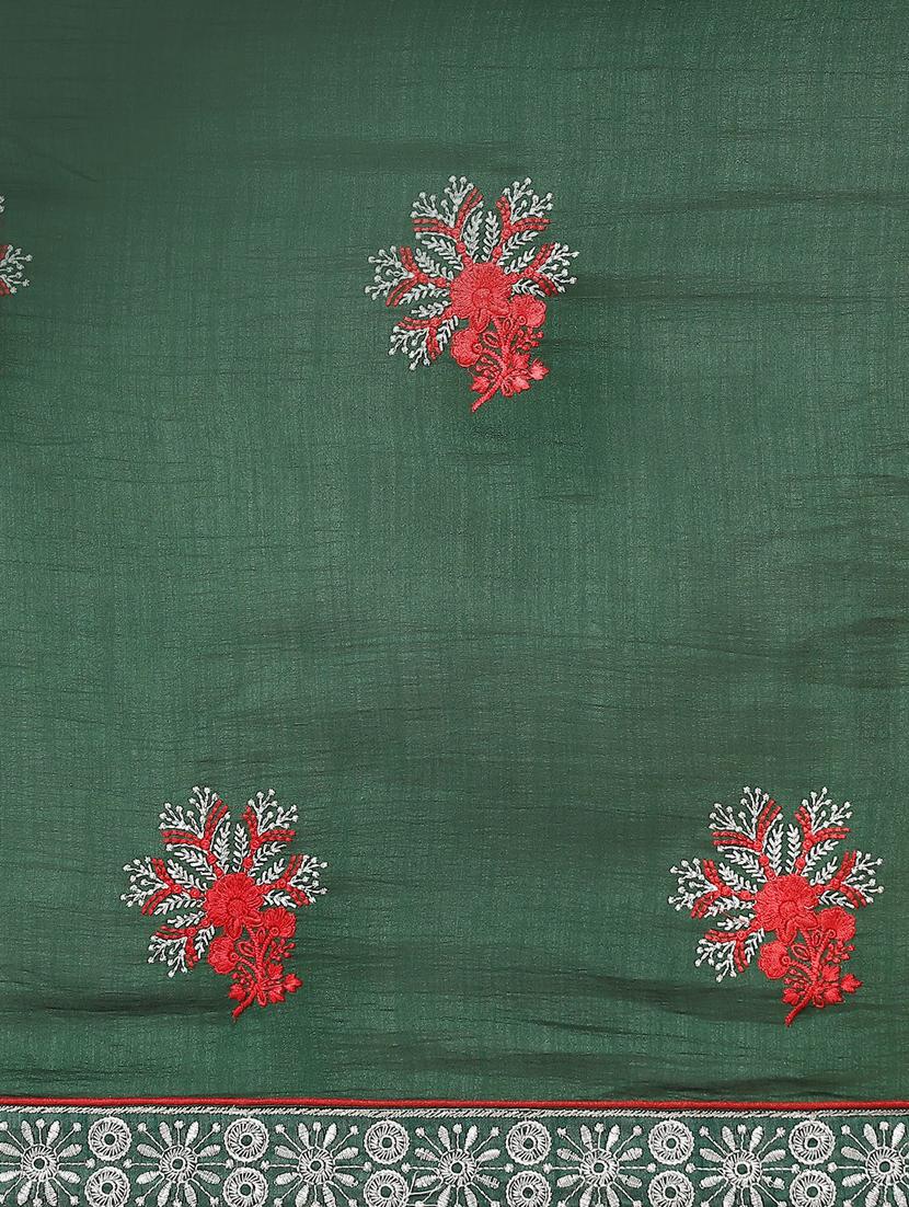 women's embroidered saree with blouse - 19473230 - Standard Image - 3