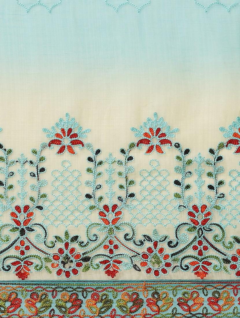 light blue self design saree with blouse - 19473278 - Standard Image - 3
