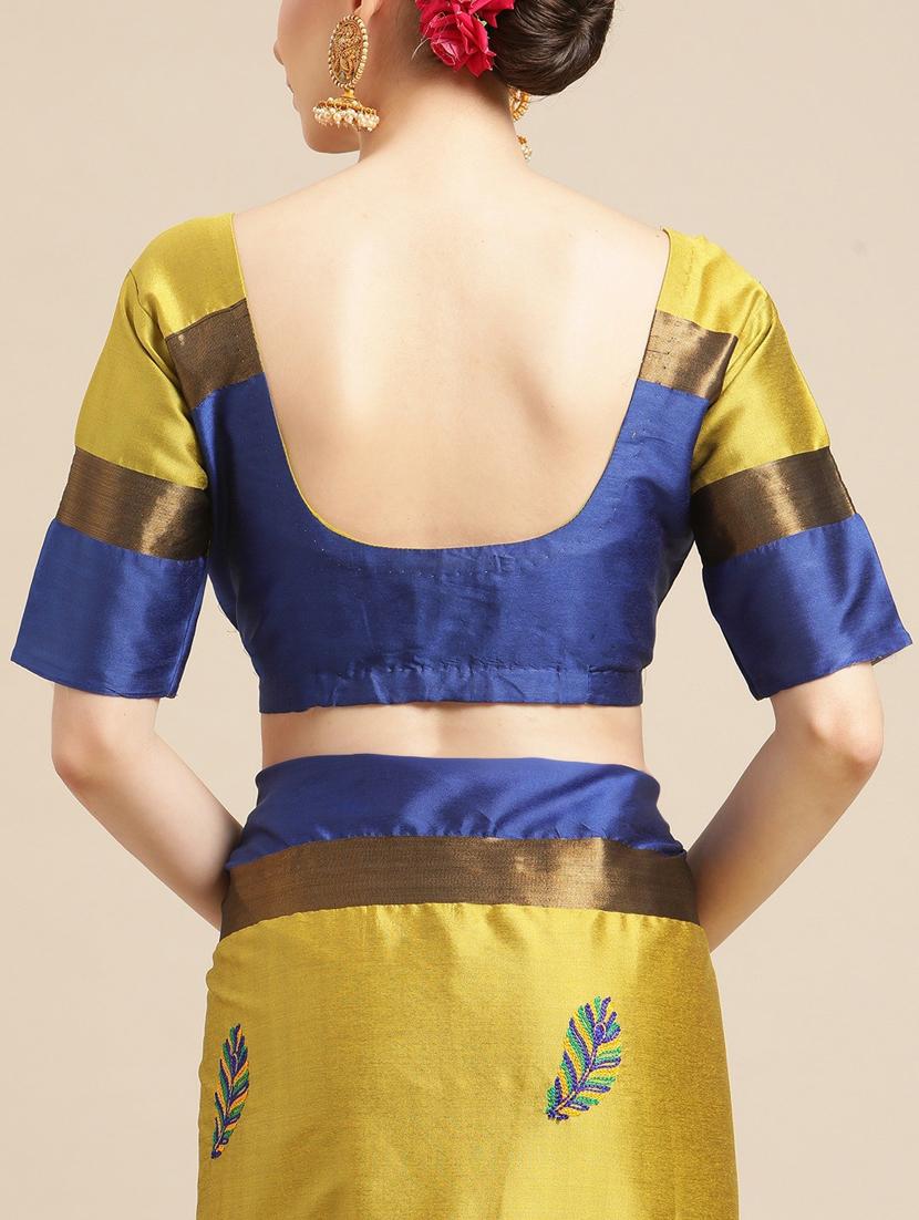 women's embroidered saree with blouse - 19473298 - Standard Image - 3