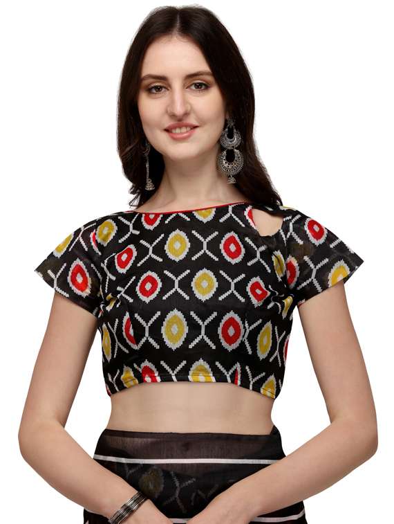 women's printed maroon colored saree with blouse - 19473321 -  Standard Image - 3