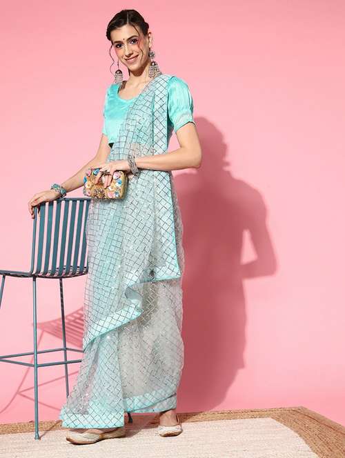 women's embroidered saree with blouse - 19473430 -  Standard Image - 0