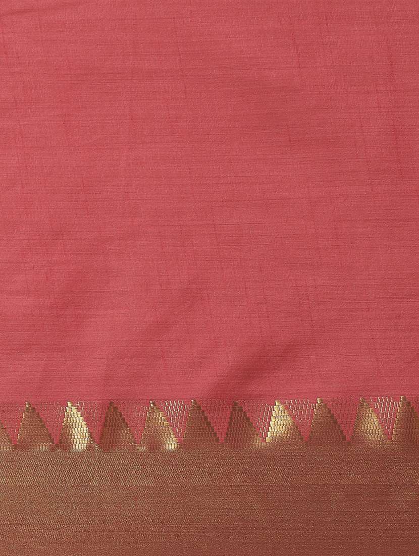 women's bordered pink colored saree with blouse - 19473459 -  Standard Image - 3