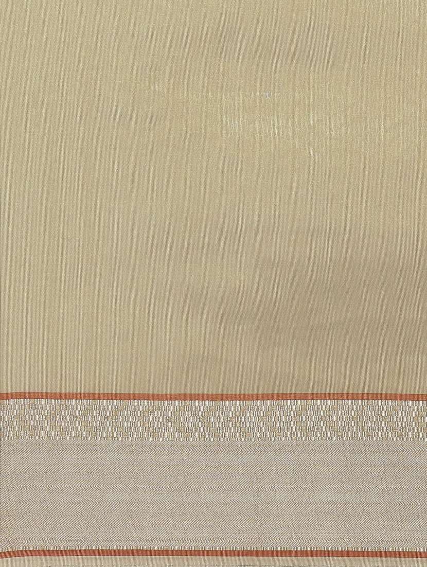women's self design beige colored saree with blouse - 19473477 -  Standard Image - 3