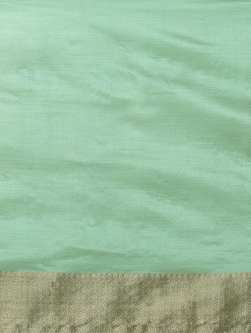 green organza zari saree with blouse - 19473498 - Standard Image - 3