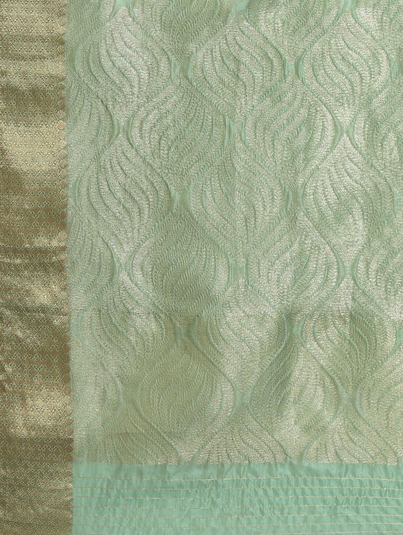 green organza zari saree with blouse - 19473498 - Standard Image - 5