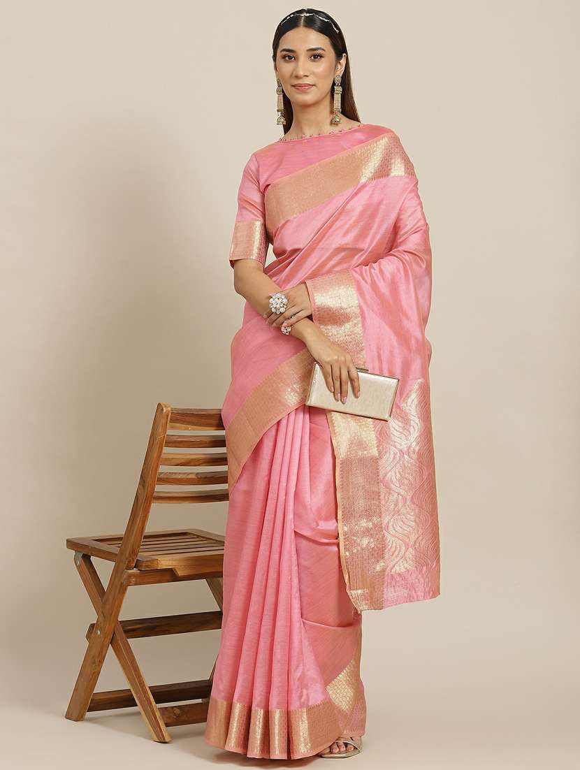 women's self design pink colored saree - 19473499 - Zoom Image - 0