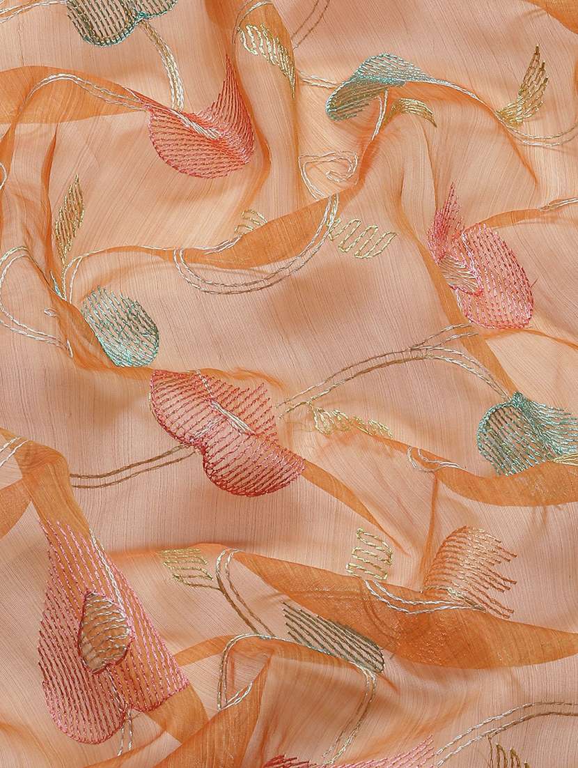 women's self design peach colored saree with blouse - 19473548 -  Standard Image - 3