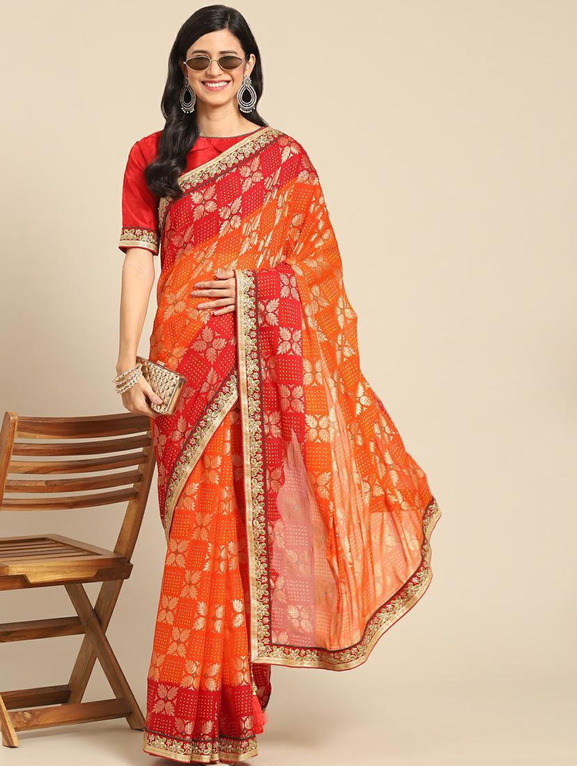 self design printed saree - 19473574 - Zoom Image - 0
