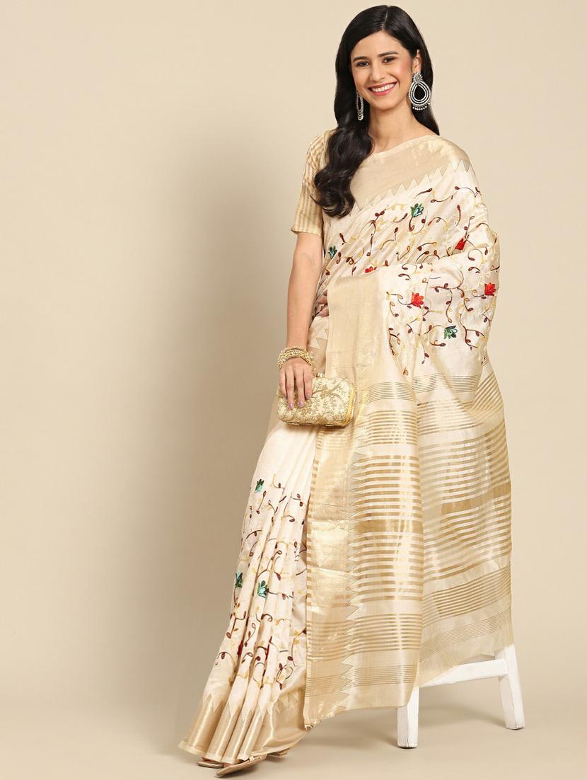 women's embroidered saree with blouse - 19473576 -  Zoom Image - 0