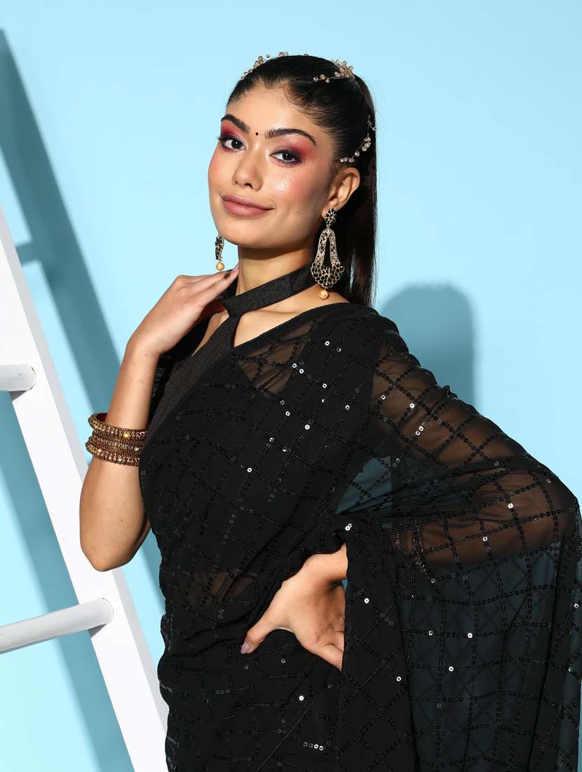 women's embroidered saree with blouse - 19473601 -  Standard Image - 3