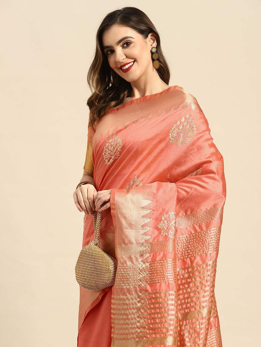 self design embroidered saree with blouse - 19473604 - Standard Image - 3