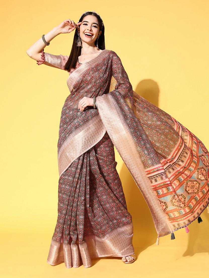 self design printed saree - 19473609 - Zoom Image - 0