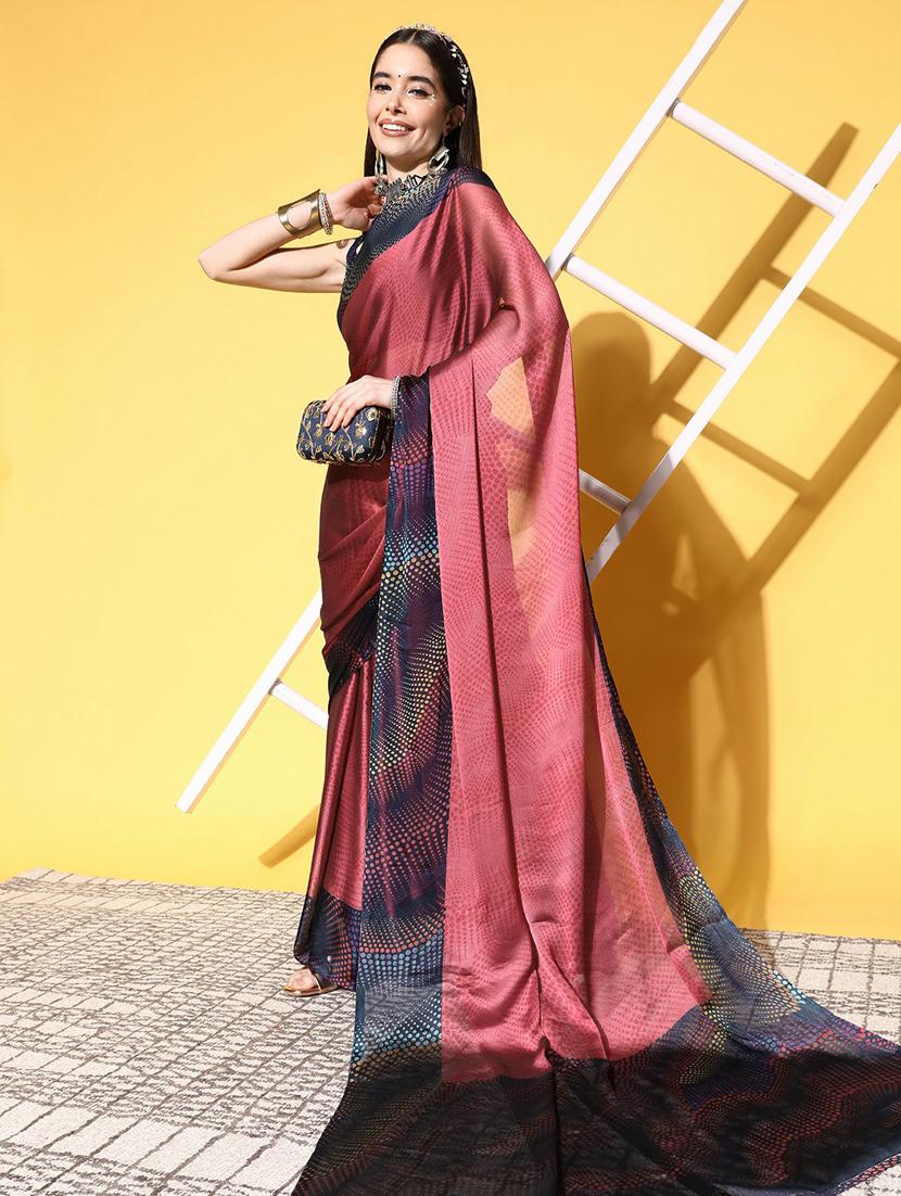 self design printed saree with blouse - 19473618 - Zoom Image - 0