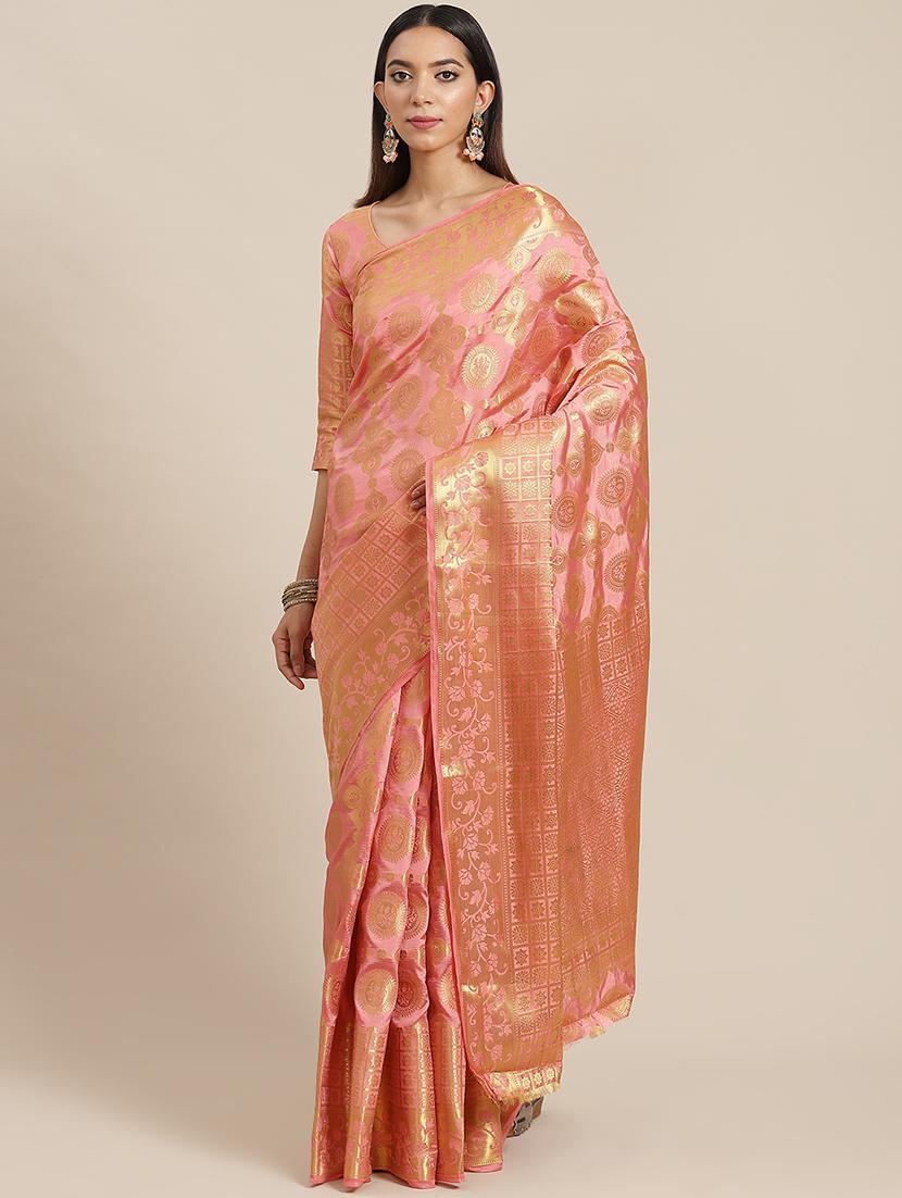 self design woven saree with blouse - 19473656 -  Zoom Image - 0