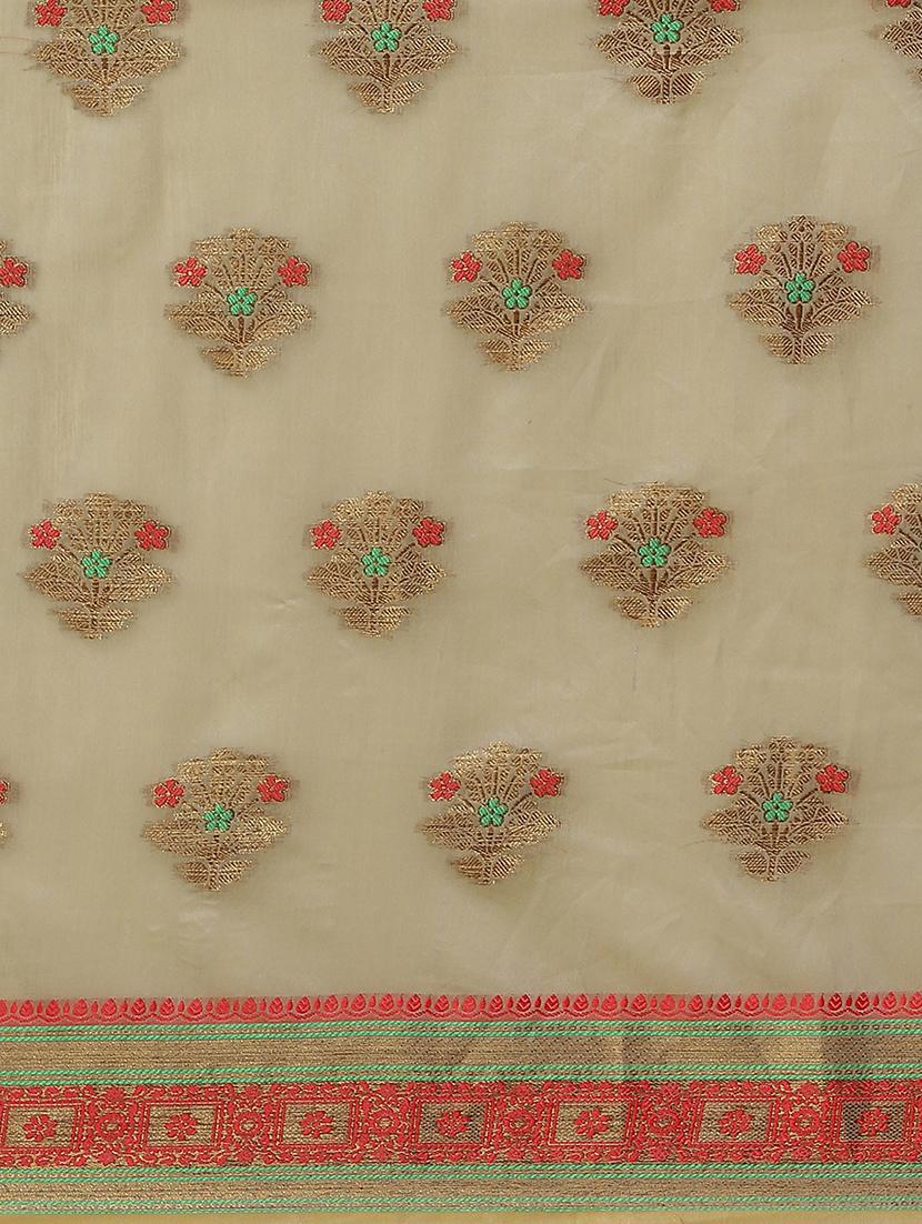 women's self design grey colored saree with blouse - 19473672 - Standard Image - 3