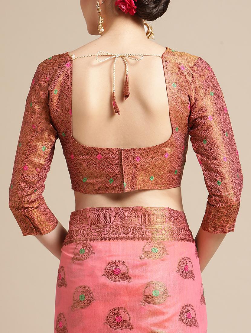women's self design pink colored saree - 19473675 - Standard Image - 3