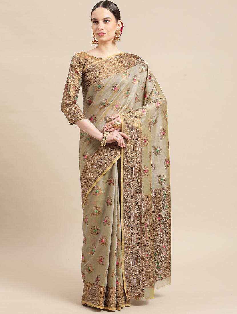 self design printed saree - 19473678 -  Zoom Image - 0