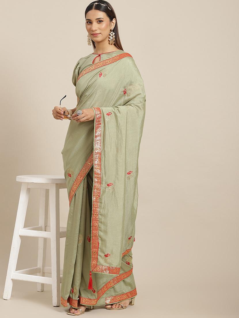 self design embroidered saree with blouse - 19473715 -  Zoom Image - 0
