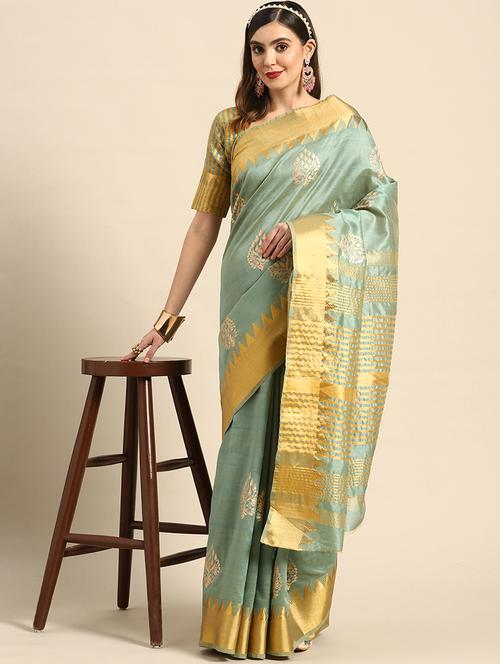 self design embroidered saree with blouse - 19473741 - Standard Image - 0