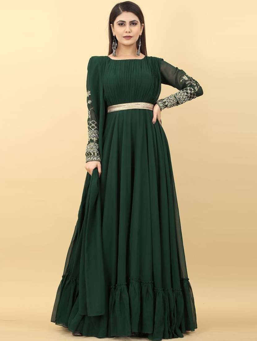 Buy online Round Neck Solid Gown Dress from western wear for Women by Yoyo  Fashion for 1739 at 65% off | 2026 Limeroad.com