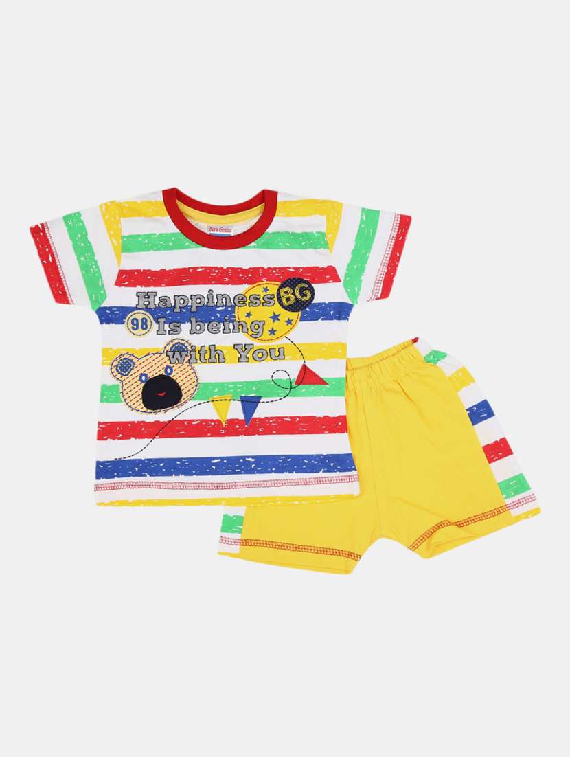 boys printed shorts set