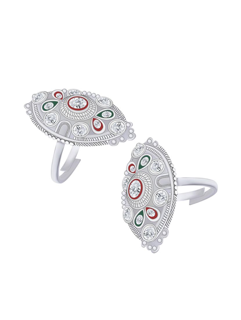 Buy Charismatic Floral Silver Toe Rings |GRT Jewellers